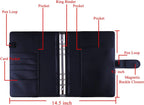 New A5 PU Leather Binder Cover with Magnetic Buckle Closure, 6 Ring Personal Notebook for Organizing Planner, Photo Card Sleeves