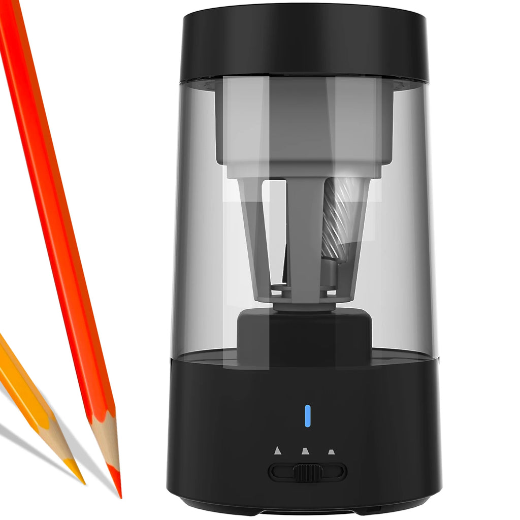 Automatic Electric Pencil Sharpener Portable Battery Powered for 6-8mm Pencil Support Hexagonal/ Triangular/ Round pencils