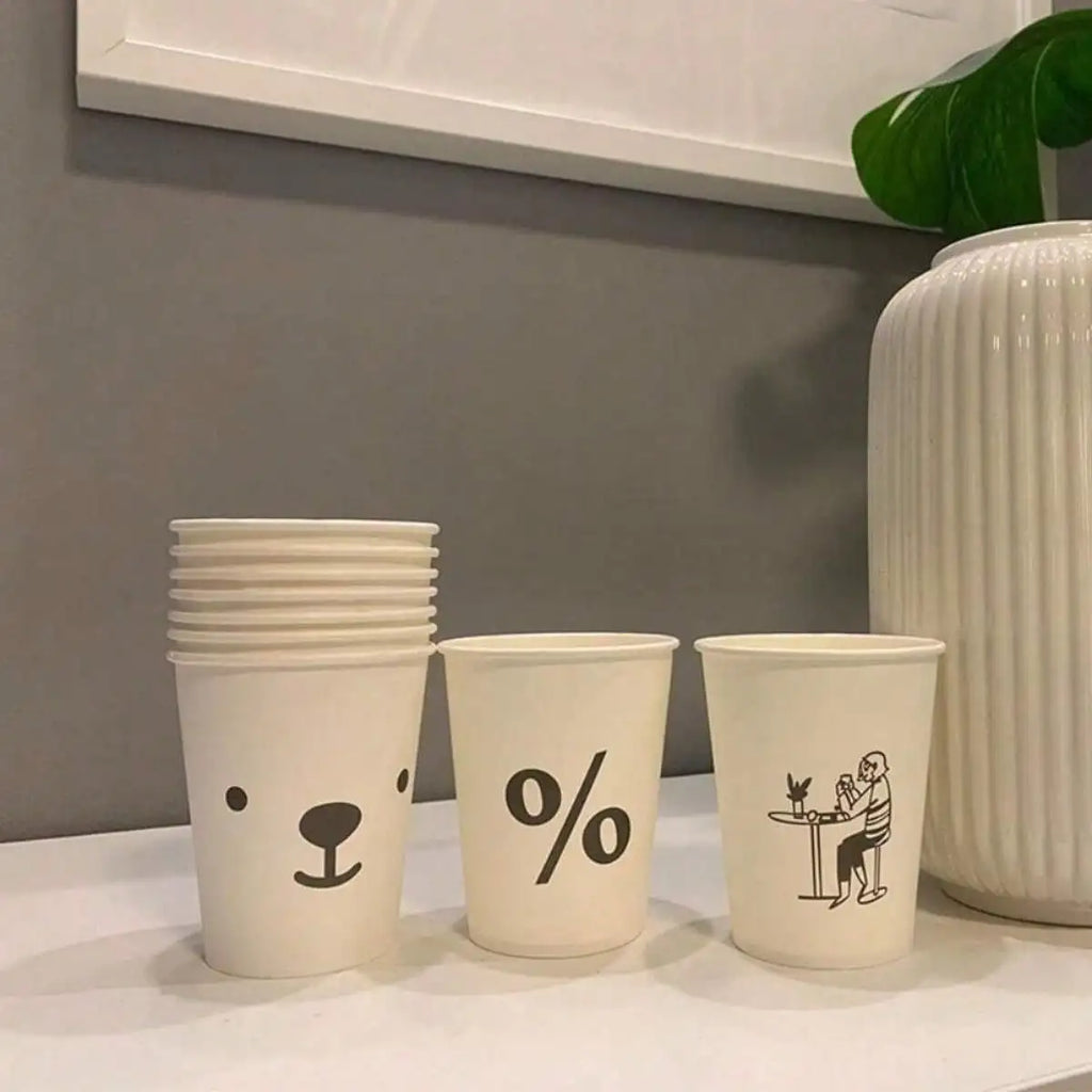 Simple Style Paper Cups, Thickened Office Home Commercial Beverage, Anti-Slip Anti-Leak 250ML, Durable Disposable Drinkware