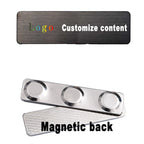 Personalized Name Tag Badges Identification Customized with Text&Logos, Stainless Steel Name for Clothing with Pin or Magnetic