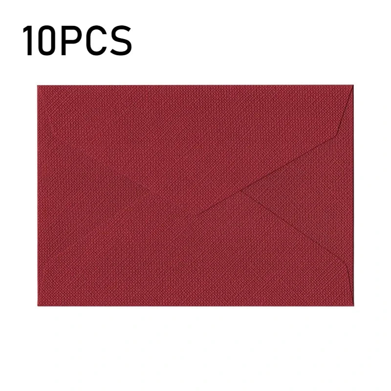 10pcs Window Envelopes for Letters DIY Handmade Gift Packaging Bag Wedding Party Invitation Card Cover Linen Texture Envelopes