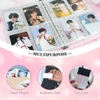 A5 Notebook Photocard Binder with 10 Pockets Sleeves, 6 Ring  PU Leather Binder Loose Leaf Personal Organizer Photo Binder Book