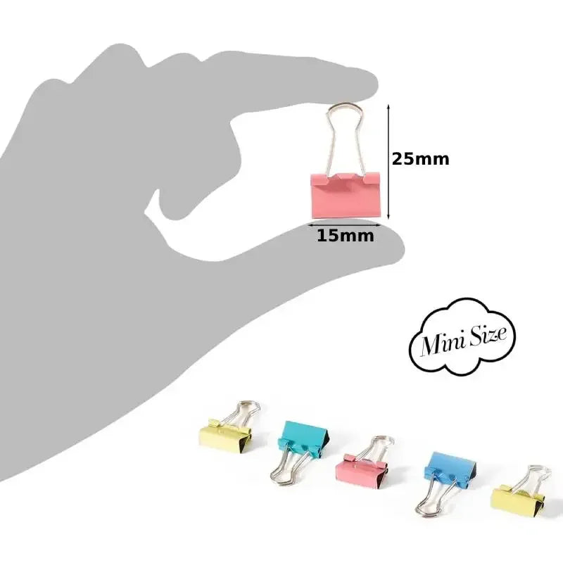 60pcs Mini Binder Clips Color Binder Clip Small Paper Clip 15mm 5/8 Inch Micro Size Office Clips for Home School Office Business