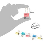 60pcs Mini Binder Clips Color Binder Clip Small Paper Clip 15mm 5/8 Inch Micro Size Office Clips for Home School Office Business
