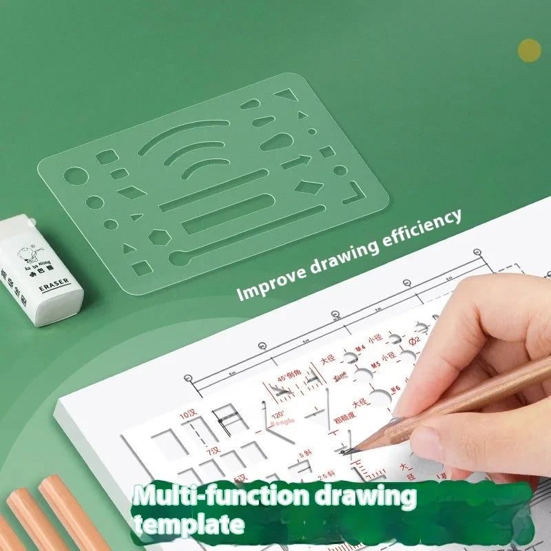 College student drawing tool set Professional construction engineering Combination assembly drawing  geometry set for school