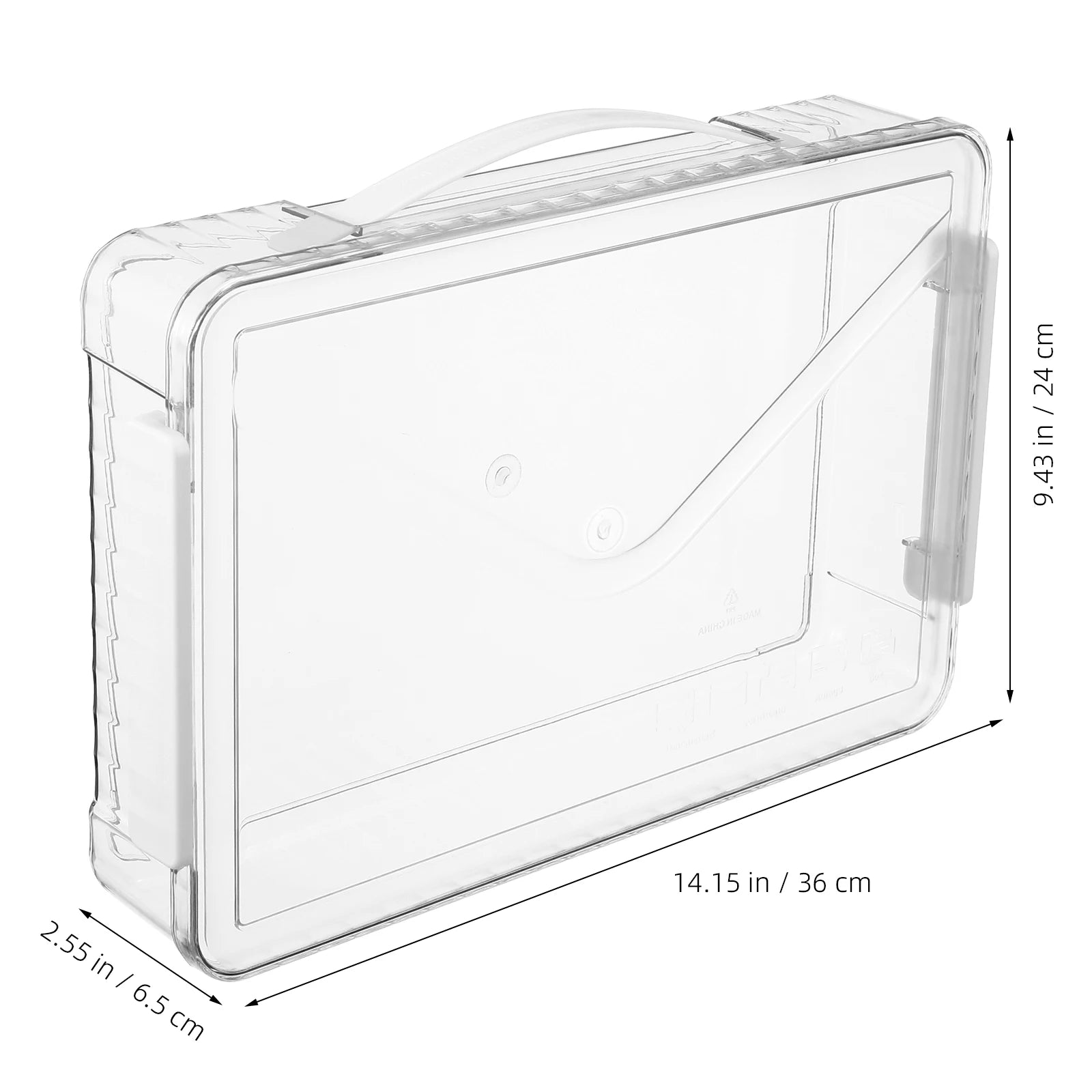 Magazine Portable A4 Paper Storage Bin Transparent File Boxes Document Container Plastic with Lids Holder Case Handle