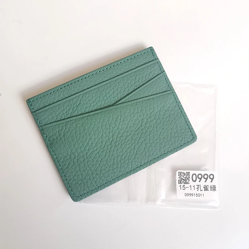 Genuine Leather Card Holder Woman Custom Name Designer Wallet Slim Luxury Card Wallet Man Engrave Initials Business Coin Purse