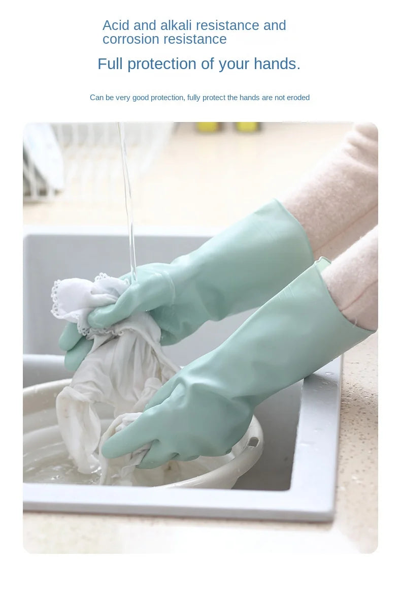 3342 Kitchen Dishwashing Gloves Thickened Durable Waterproof Cleaning Housework Women'S Laundry Latex Rubber Gloves