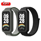 Strap+PC Case for Xiaomi mi band 9 active accessories sports Nyon bracelet correa+Protective Bumper shell Cover for Redmi band 3