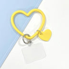 1Pc Silicone Heart Loop Cell Phone Hand XYu Wrist Strap With Key Chain Holder - Universal Mobile Straps For All Smartphones