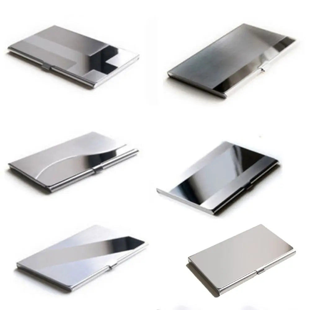 2022 New Waterproof Stainless Steel Business ID Credit Card Holder Luxury Silver Aluminium Case Cover Unisex Card Wallet
