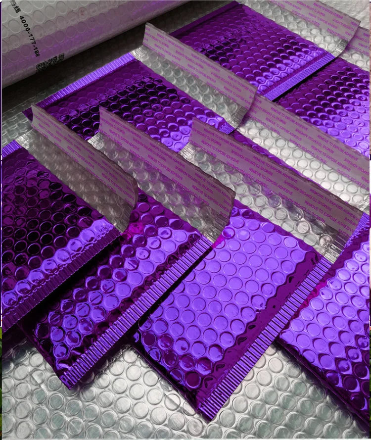 30pcs/lot Rose Gold/Silver/Purple/Blue Packaging Shipping Bubble Mailer Plastic Padded Envelopes Gift Bag Mailing Envelope Bag