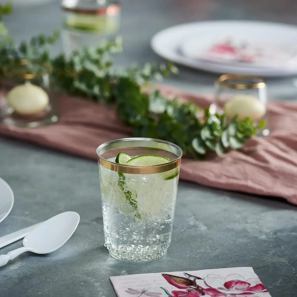 50pcs/Set Phnom Penh Aviation Cup 300ML 10oz Disposable Beverage Party Cutlery Rose Phnom Penh Disposable Plastic Tumblers
