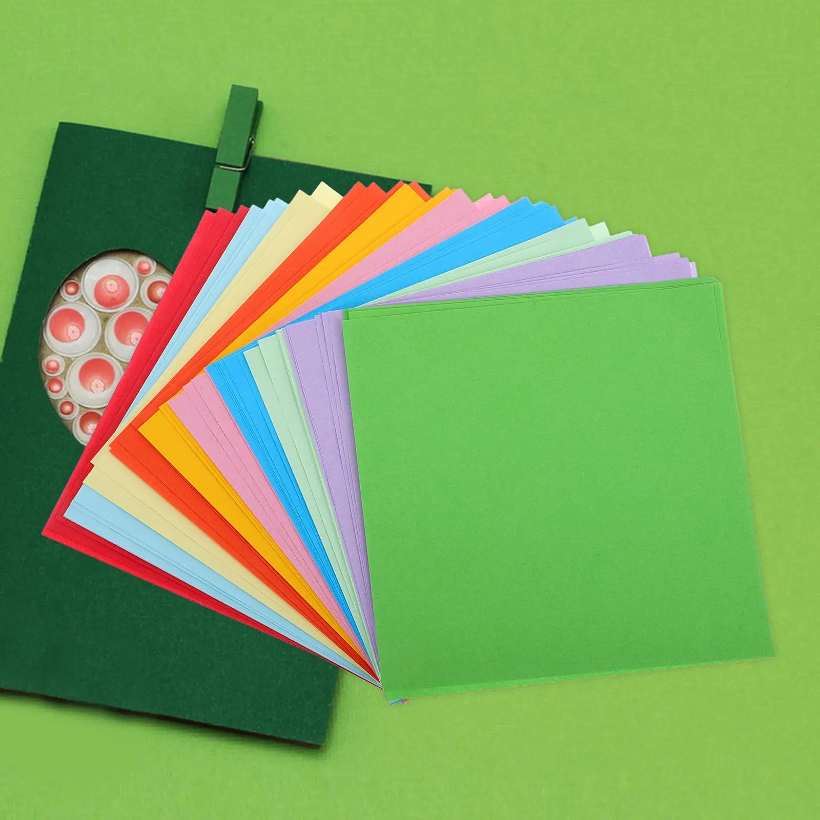 100 Sheets Square Colorful Cardstock Origami Paper Double Sided for Kids Fine Motor Skills Development DIY Crafts Construction