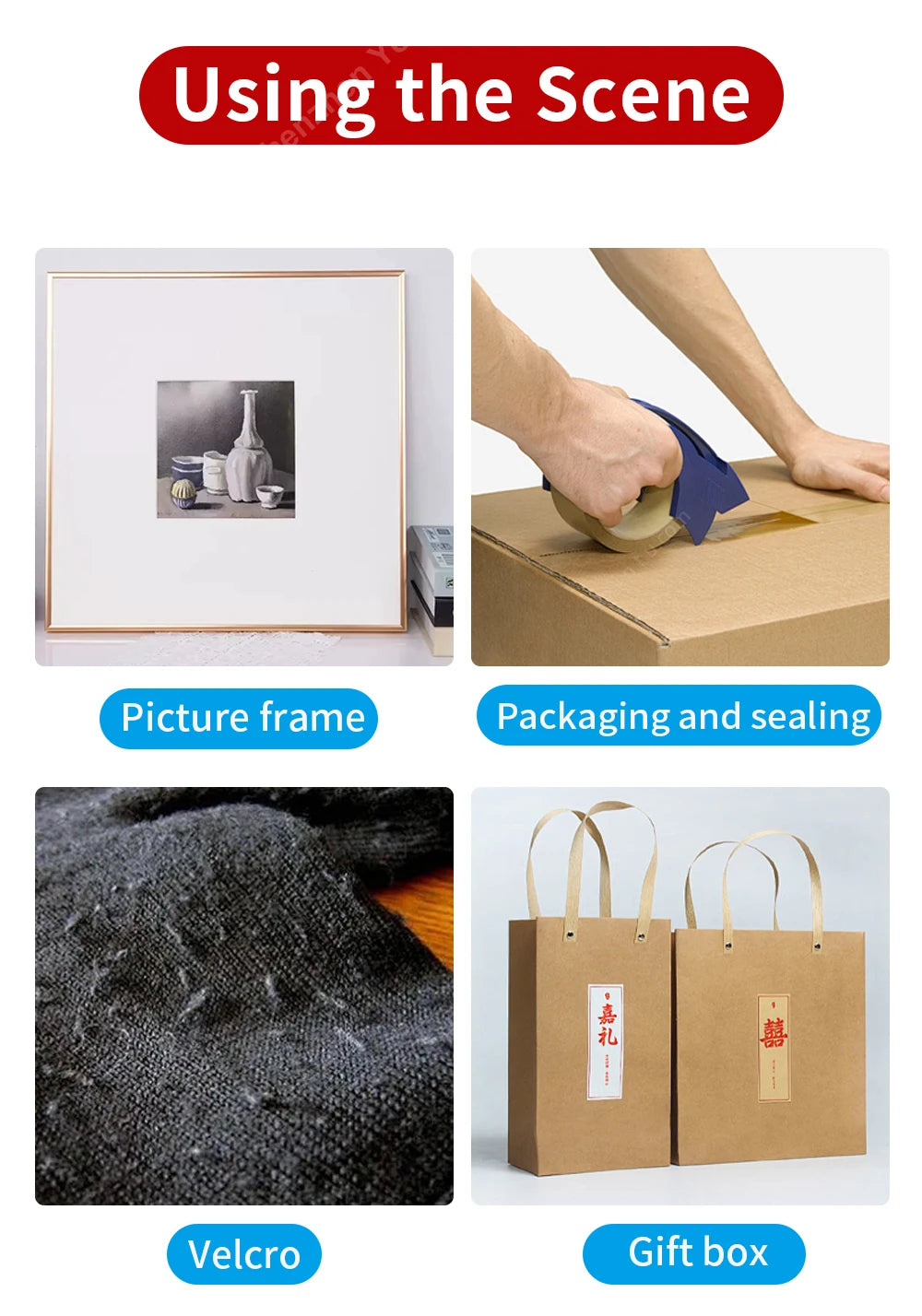 Water free kraft paper tape, environmentally friendly for writing, sealing tape, used for masking, sealing, and packaging