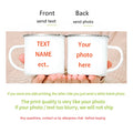 Customized Enamel Mug Print with LOGO Photo and Text, Office Water Cups, Personalize Name, Breakfast Milk Tea Coffee Cup, 350ml