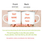 Customized Enamel Mug Print with LOGO Photo and Text, Office Water Cups, Personalize Name, Breakfast Milk Tea Coffee Cup, 350ml