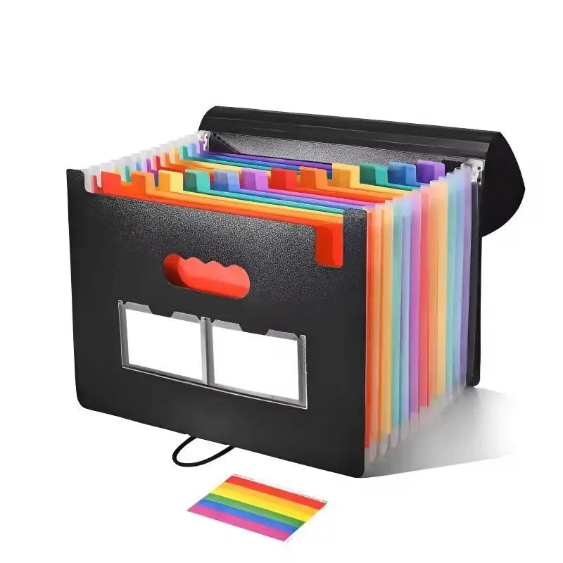 A4 Multi‑Layer Flip Organ Bag Three‑Sided Sealed Plastic File Folder with Hanging Rope Dust‑Proof Office Document Storage Bag