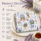 Printed Napkin Square Facial Tissue Hotel Restaurant Drawing Paper Lavender Colourful Tissue Napkin Placemat Mouthcloths 20pcs