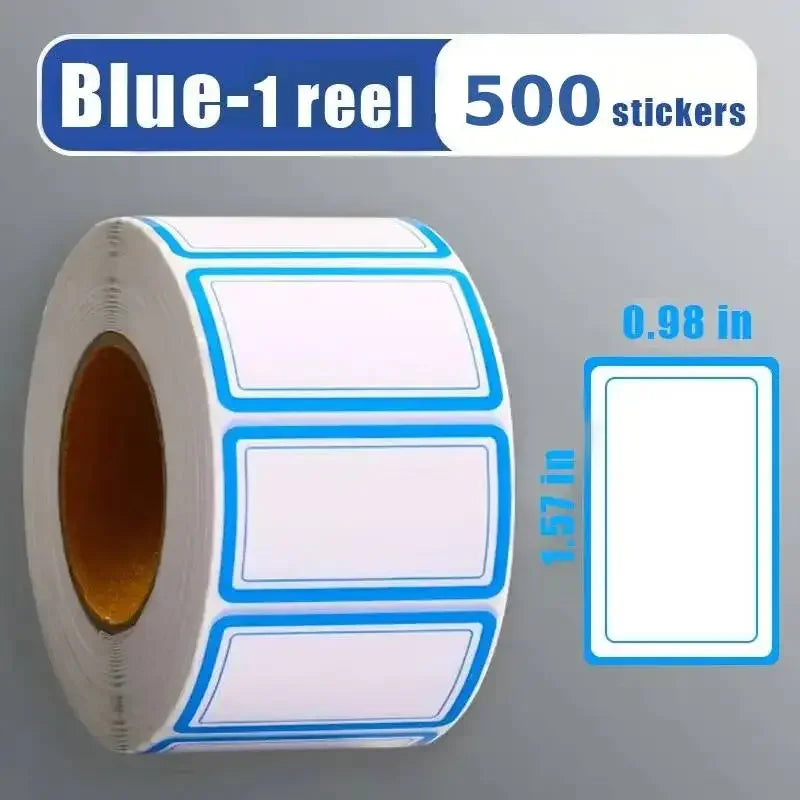 500pcs Name Tag Stickers Plain Labels Adhesive Tags Name Badge Stickers for School Office Home Clothes Mailing Storage Bins