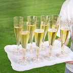 100pcs 5oz Disposable Cups Sparkling Champagne Bar Cups Plastic Champagne Flutes Clear Toasting Glasses for Weddings Party