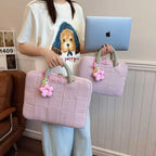Lightweight Puffy Laptop Sleeve 14/16 Inch Commuter Laptop Briefcase Notebook Sleeve Notebook Case Portable Handbag for Women