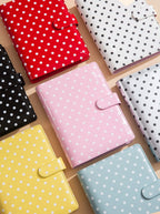 New A5 PU Leather Binder Cover with Magnetic Buckle Closure, 6 Ring Personal Notebook for Organizing Planner, Photo Card Sleeves