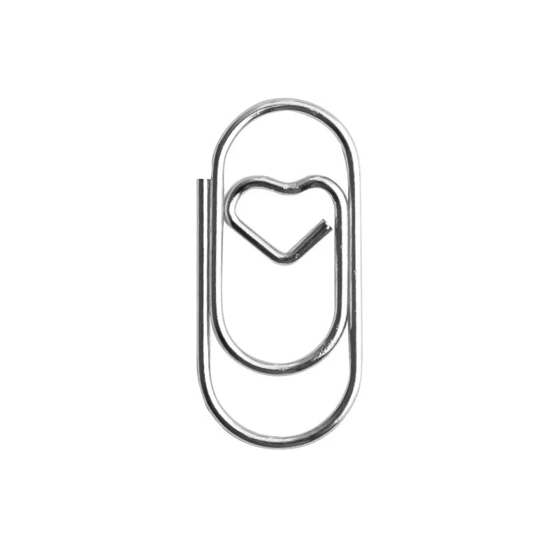 50pcs Metal Macaron Love Heart Paper Clips Gold Rose Gold Mini Bookmark Ticket Photo Binder Clips Patchwork Clip Office Supplies
