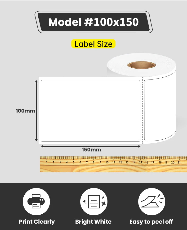 Premium quality 100 x 150 mm direct thermal paper shipping label 500 labels per roll