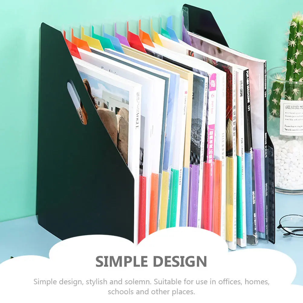 Expandable Accordion File Folder Large Capacity Standing Document Organizer Plastic Receipt Bills Folder Desktop File Organizer
