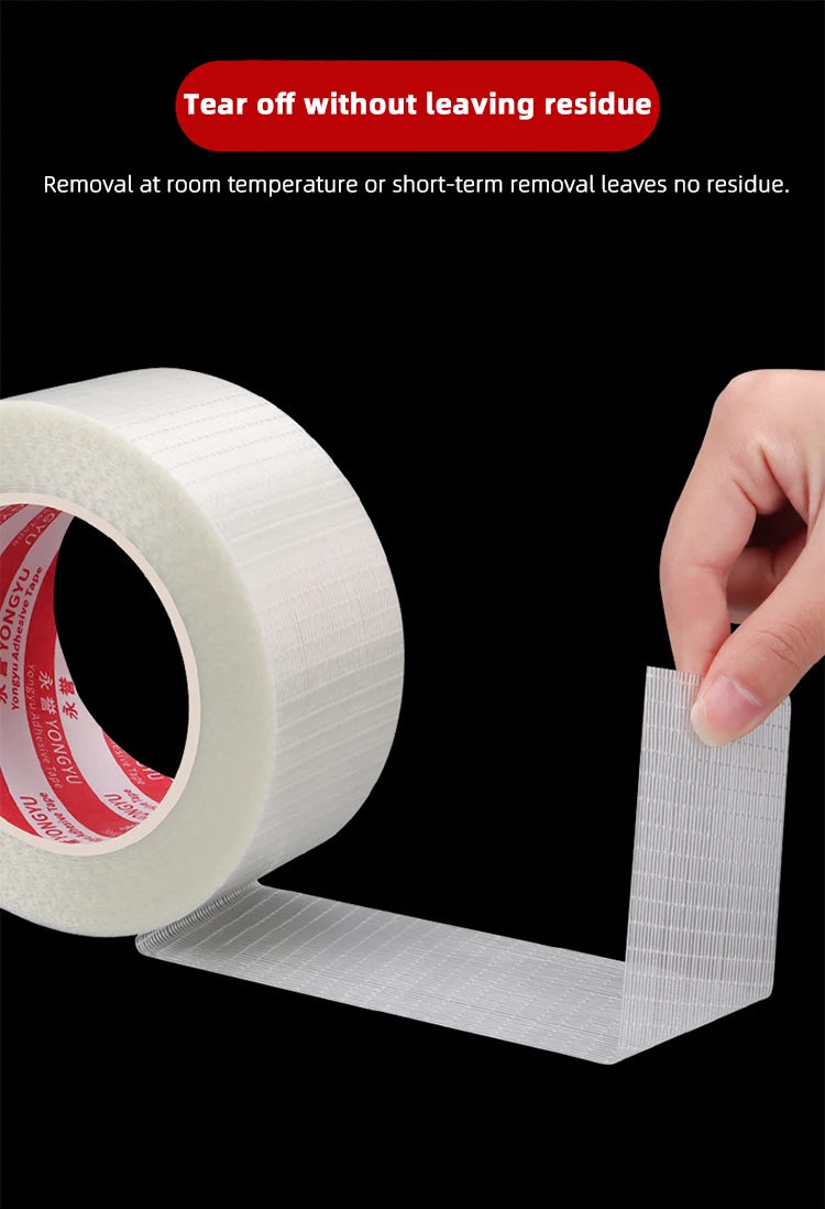 Single-sided Fiberglass Filament Tape Lithium Battery Insulation Wrap Fiberglass Tape Home Appliance Carton Fixed Packing Tape