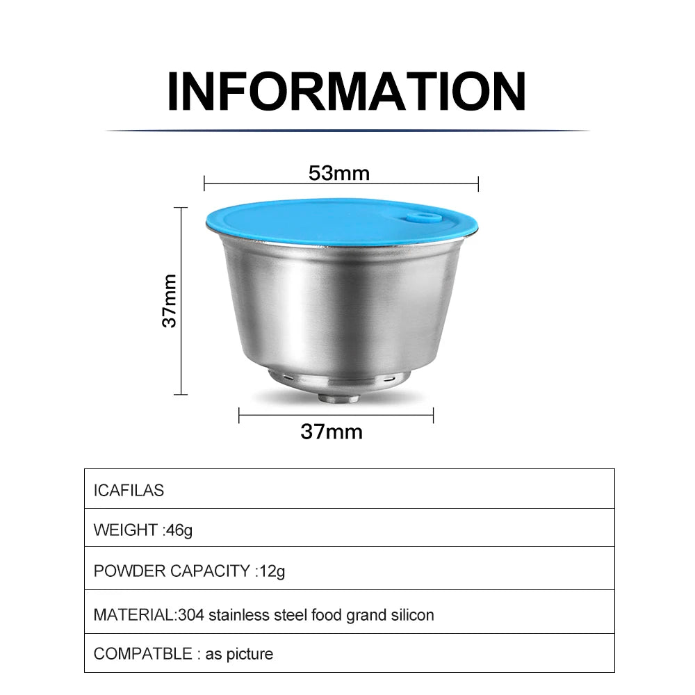 Refillable For Dolce Gusto Capsule Silicone Sleeve Stainless Steel Metal Dolci Gusto Coffee Maker Coffee Scoop Tamper i Cafilas