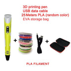 Electronic 3D Printing Pen 25MPLA Long Thread Children's 3D Graffiti Drawing Tool Drawing Smart Toy DIY Christmas Birthday Gift