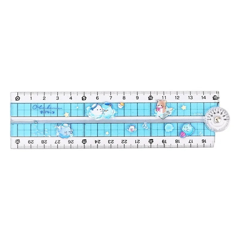 High Quality Folding Ruler Blue Ocean Serie Straight Edge Ruler Flexible and Portable Clearly Marked Scale for School&Office Use