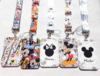 Disney Mickey and Minnie PVC Card Cover Student Campus Hanging Neck Bag Card Holder Lanyard ID Card Holders Key Chain