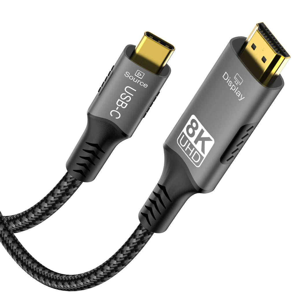 8K USB C to HDMI 2.1 Cable Adapter  8K60Hz Type C to HDMI Cable for Thunderbolt 3 Compatible with MacBook Pro  IPad pro  Laptop
