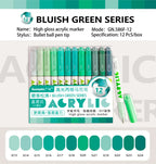 GuangNa 168/12 Colors High Gloss Acrylic Marker Pen Set,Hard Headed Drawing Pens,DIY Graffiti Paint Pen Stationery,GN.586