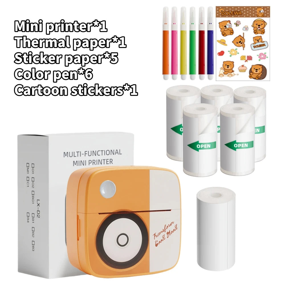 New Photo Printing Machine D2 Mini Printers Thermal Paper Stickers Paper Printer Label Sticker Printer Label Maker Printer