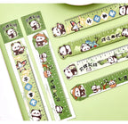 Cute Panda Magnetic Bookmark Ruler Student Creative Flexible Ruler 15cm Cartoon Rabbit Bear Capybara Magnetic Straight Ruler