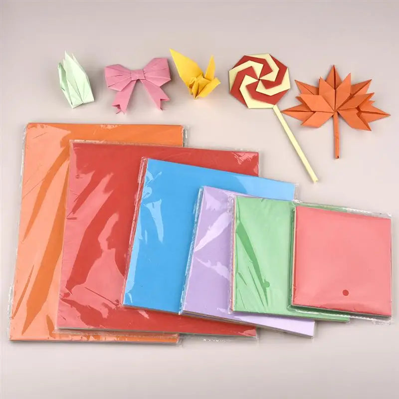100Pcs Cardstock Paper Double Sided Folding Origami Paper Square Paper Crane Craft DIY Wish Paper Art Material Jewelry Tools ﻿