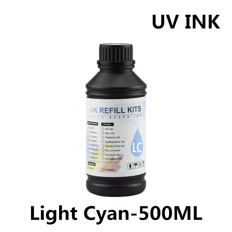 UV Hard Ink 500ML LED UV Ink For Epson L800 L805 L1800 R290 R330 1390 1400 1410 1500W DX5 DX7 UV Flatbed Printer