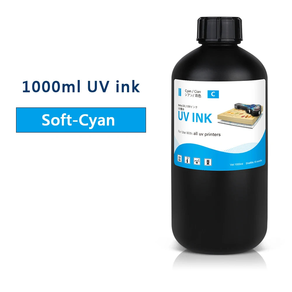 LED UV Ink 1000ml UV Ink For Epson 1390 R1800 R1900 TX800 4800 7880 9880 DX5 DX7 UV Flatbed Printer Universal UV Curing Ink
