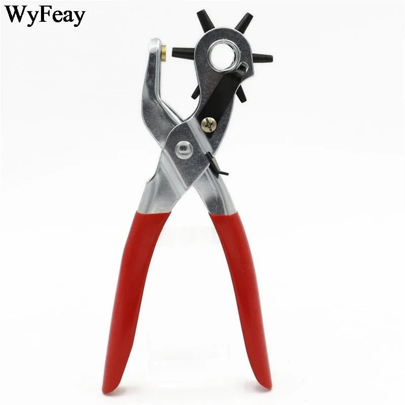Leather Craft Tools Belt Hole Punch Plier Eyelet Puncher Revolve Sewing Machine Setter Tool Watchband Strap Household Paper DIY