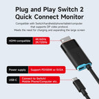 Hagibis Portable TV Dock for Switch/Switch2/OLED 4K@60Hz USB C to HDMI Cable Adapter 100W PD Power Supply for Laptops ROG Ally