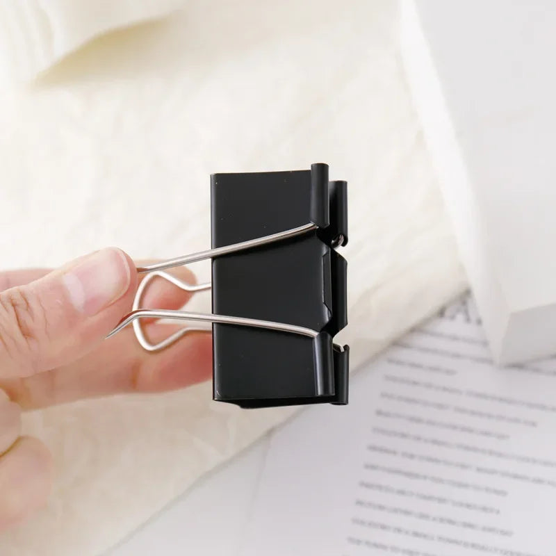 12Pcs/set Large Metal Binder Clips 32mm/ 41mm/ 51mm Notes Letter Paper Clip Office Stationery Supplies Binding Securing