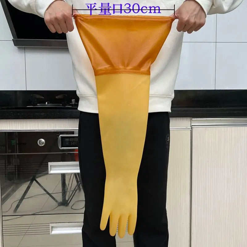 Sandblasting machine hand sleeve thickened wear-resistant rubber latex water and acid and alkali resistant gloves