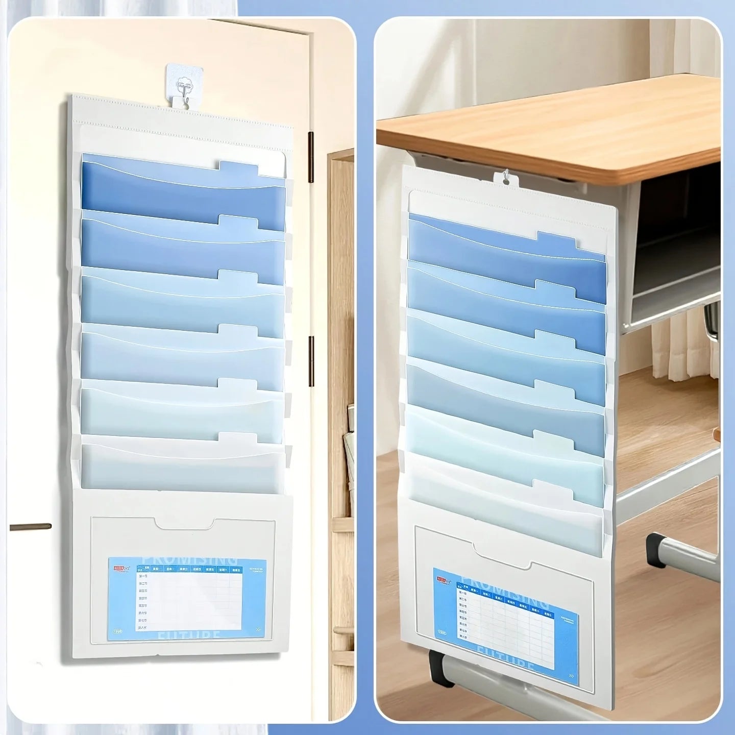 1pc A Hanging File Folder, A Foldable File Bag, An Expandable Ombre File Pouch, Ideal for Both School and Office Settings