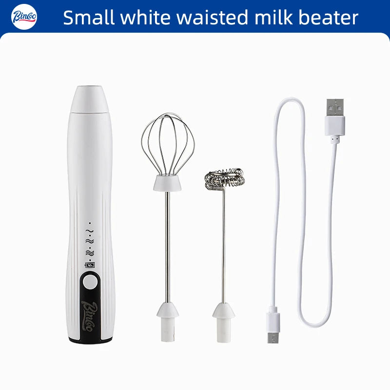 Bincoo-Electric Coffee Milk Maker, Handheld Household Mixer, Adjustable Double-Headed Gear