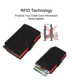 Rfid Credit Card Holder Luxury Split Leather Wallet Men Metal Slim Thin  Minimalist Wallet Bank Cardholder Case Travel Wallet
