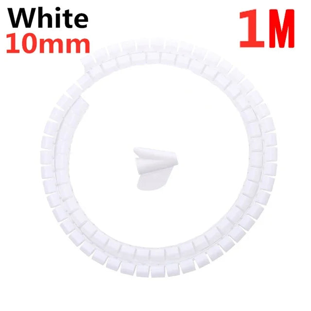 1/2M Flexible Spiral Cable Organizer Clips Storage Pipe Cord Protector Management Cable Winder Desk Tidy Cable Accessories Tools